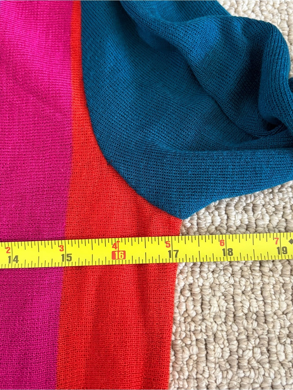 Vintage Teal Multi-Stripe Crewneck Sweater - Picture 4 of 5